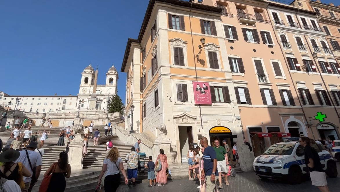 The Spanish Steps in Rome, and centered on the house where John Keats spent his final days.